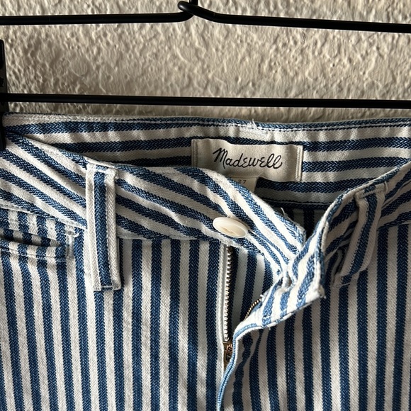 Madewell emmett wide-leg crop pants in herringbone railroad stripe - Picture 7 of 7